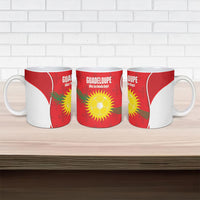 Guadeloupe Football Ceramic Mug Allez Les Gwada Boys Red Color