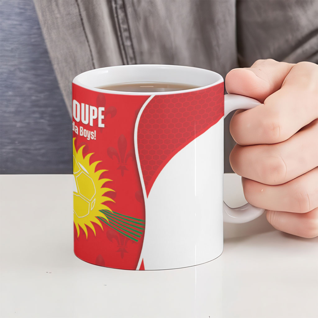 Guadeloupe Football Ceramic Mug Allez Les Gwada Boys Red Color