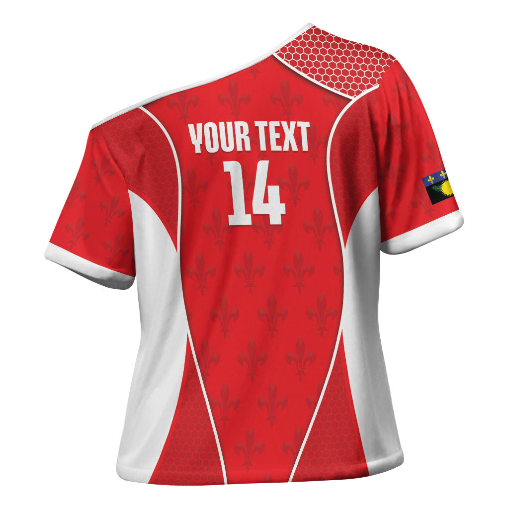 Guadeloupe Football Custom Cross Shoulder Shirt Allez Les Gwada Boys Red Color