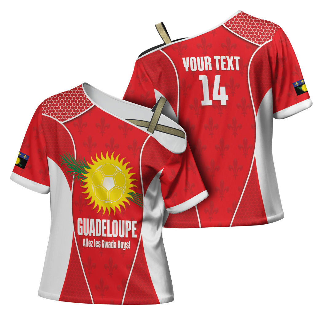 Guadeloupe Football Custom Cross Shoulder Shirt Allez Les Gwada Boys Red Color