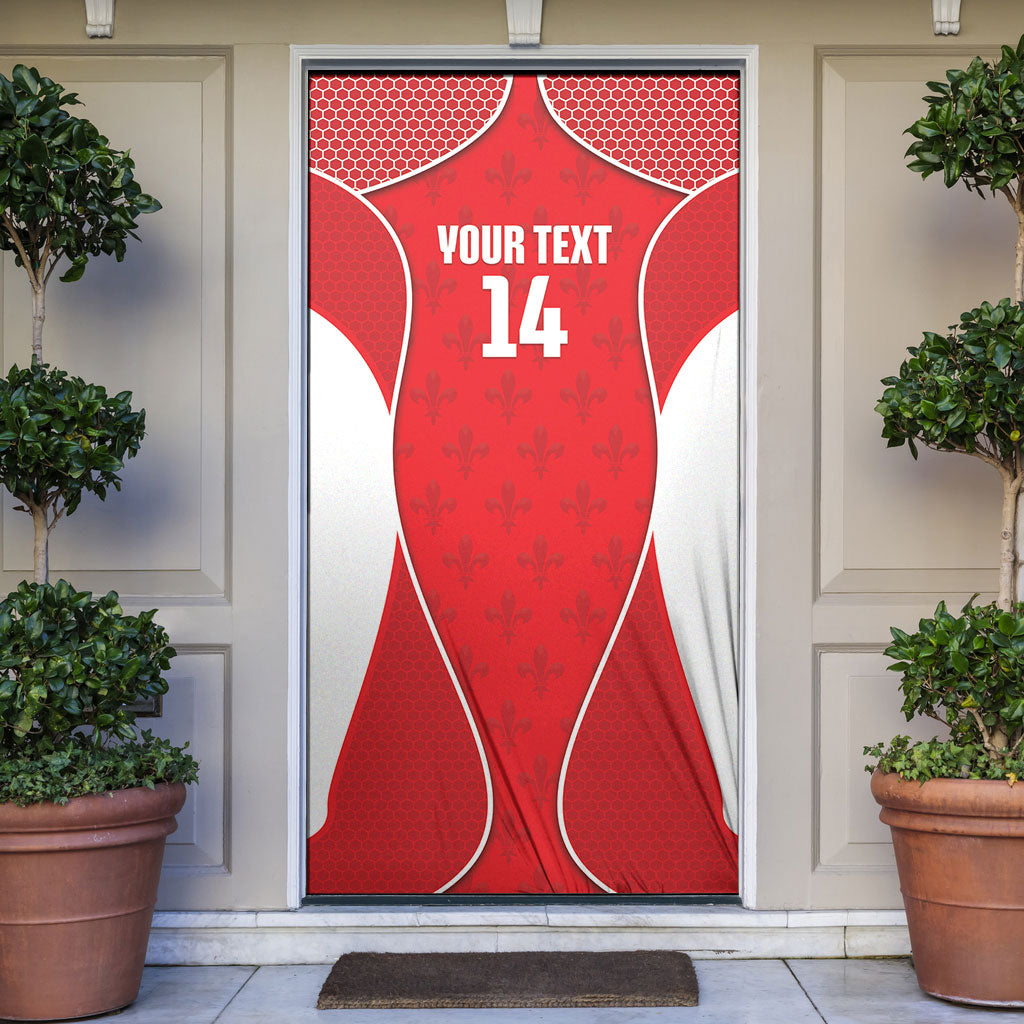 Guadeloupe Football Custom Door Cover Allez Les Gwada Boys Red Color