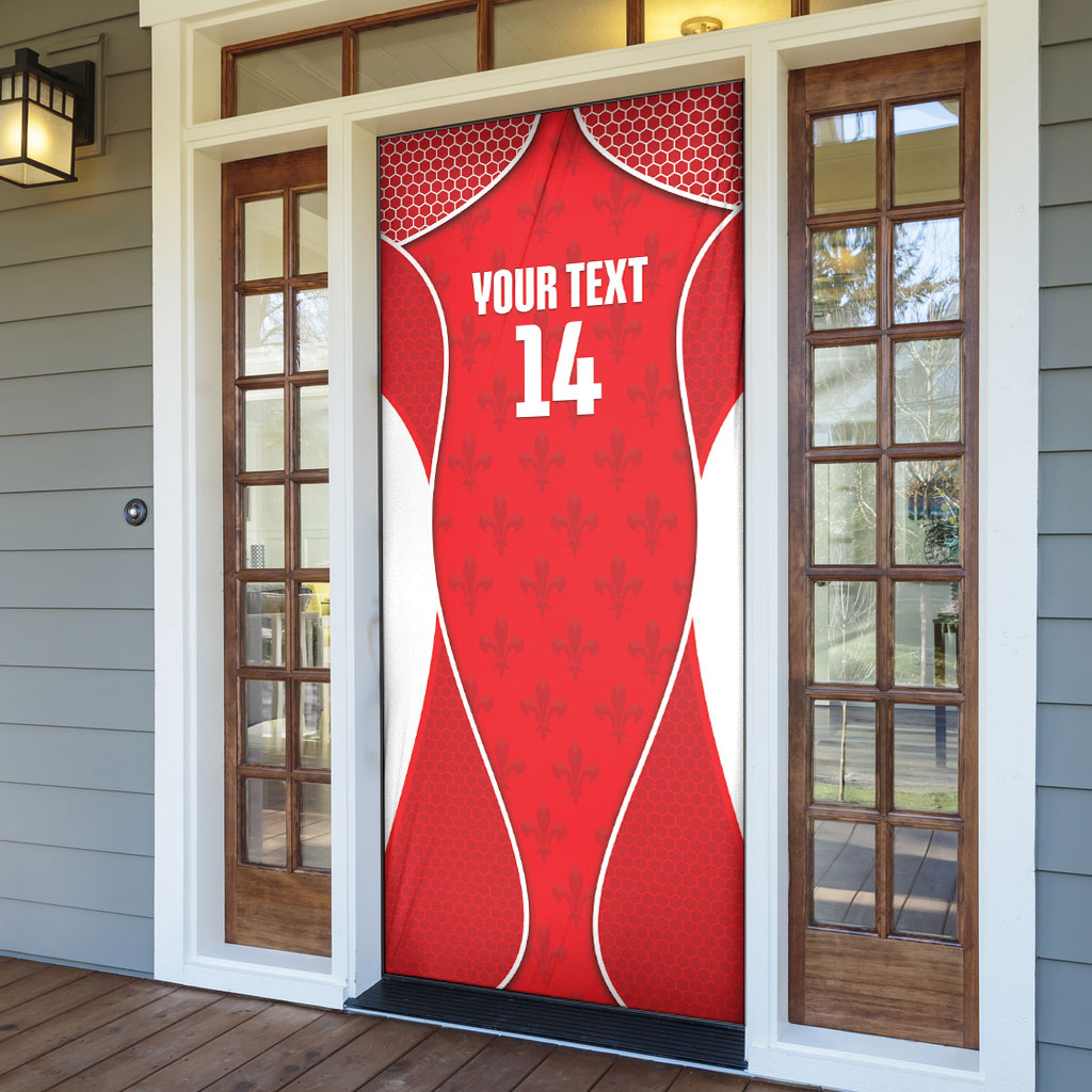 Guadeloupe Football Custom Door Cover Allez Les Gwada Boys Red Color