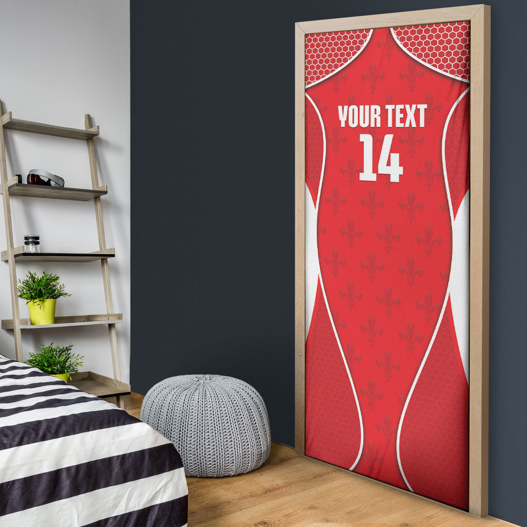Guadeloupe Football Custom Door Cover Allez Les Gwada Boys Red Color