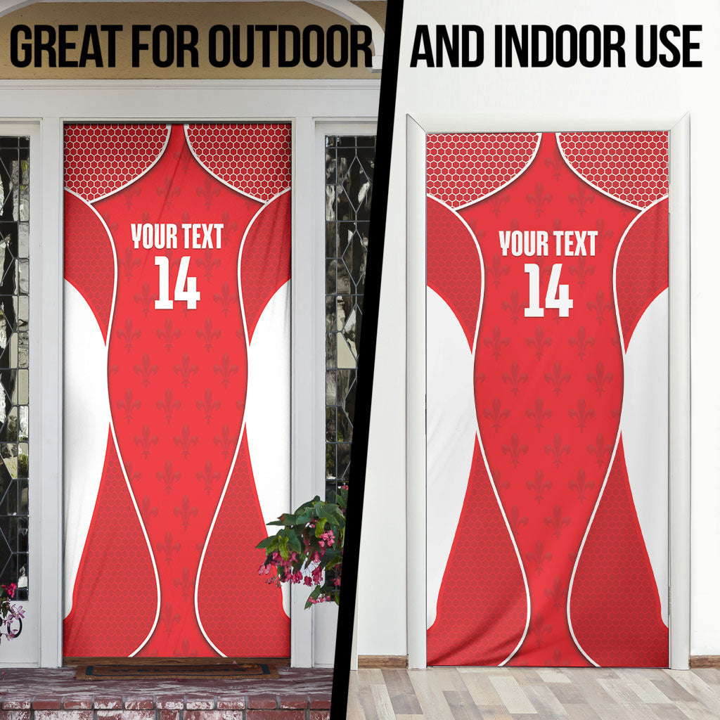 Guadeloupe Football Custom Door Cover Allez Les Gwada Boys Red Color