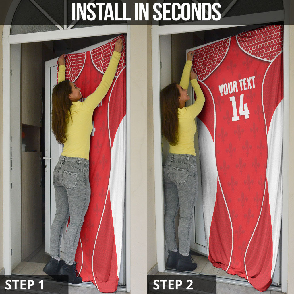 Guadeloupe Football Custom Door Cover Allez Les Gwada Boys Red Color
