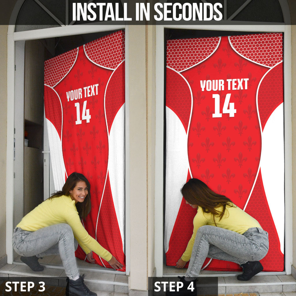 Guadeloupe Football Custom Door Cover Allez Les Gwada Boys Red Color
