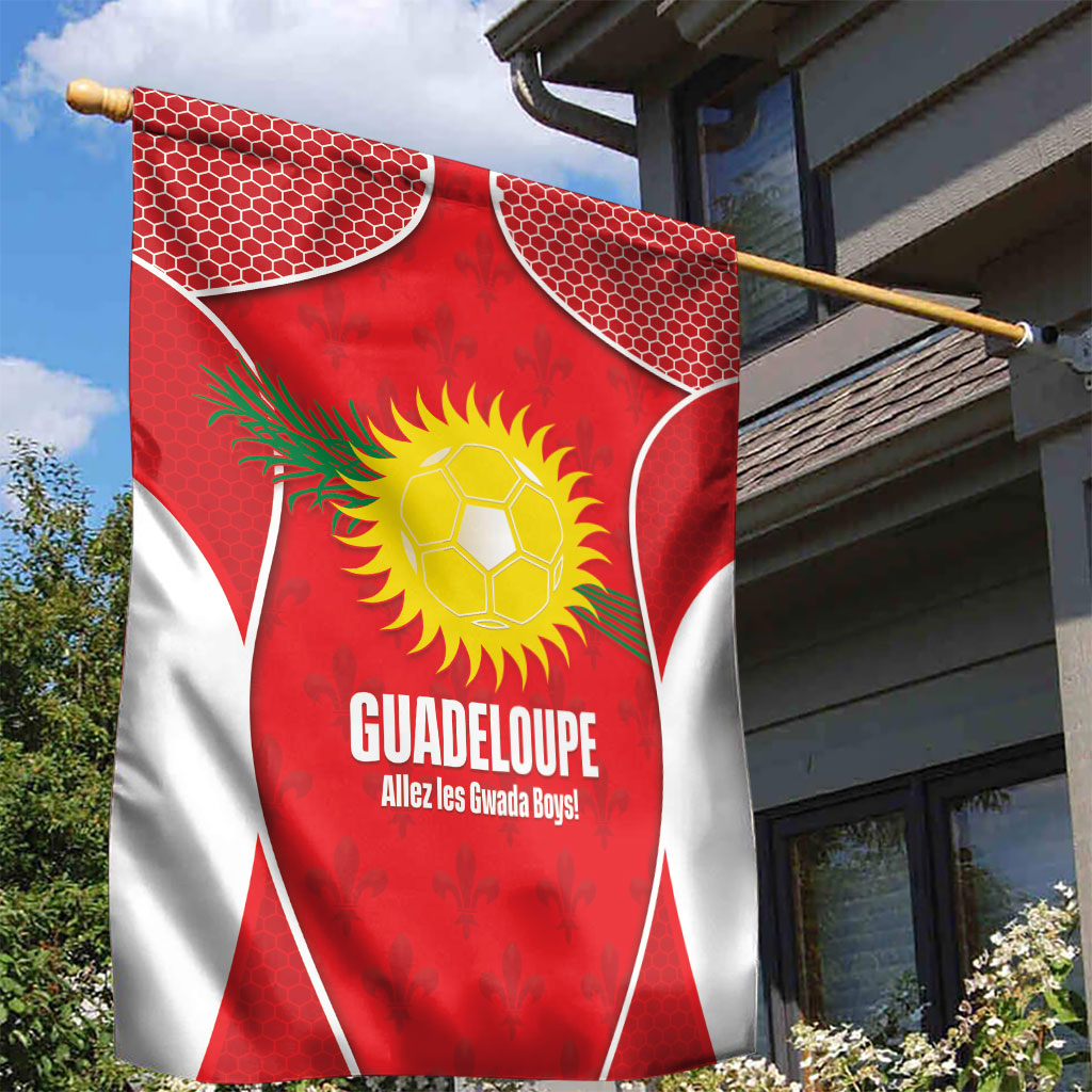 Guadeloupe Football Garden Flag Allez Les Gwada Boys Red Color