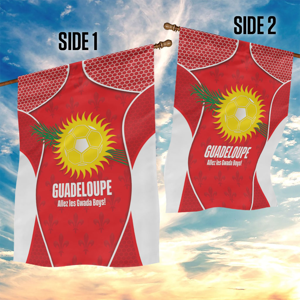Guadeloupe Football Garden Flag Allez Les Gwada Boys Red Color