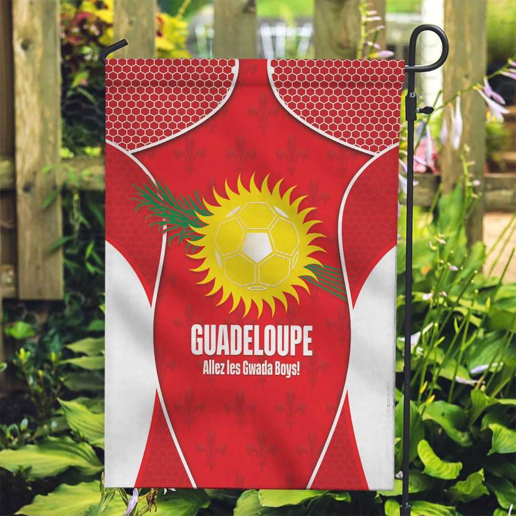 Guadeloupe Football Garden Flag Allez Les Gwada Boys Red Color