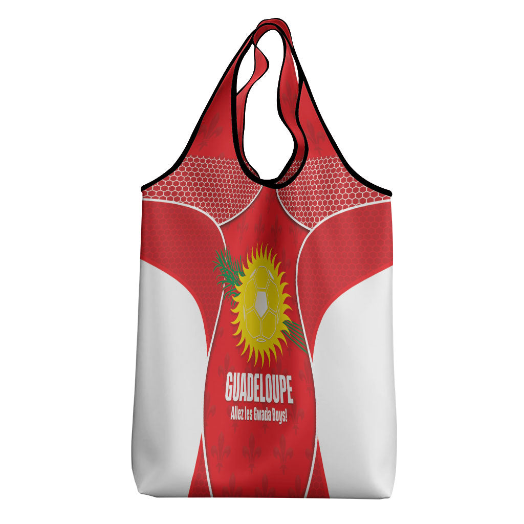Guadeloupe Football Grocery Bag Allez Les Gwada Boys Red Color