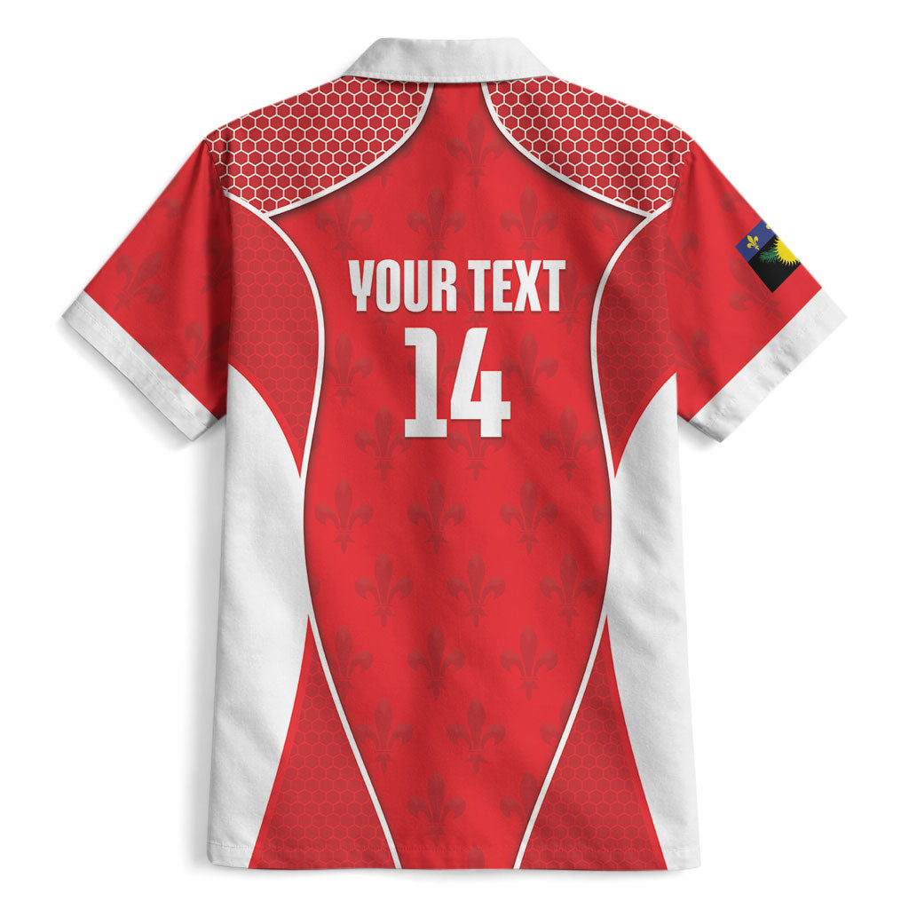Guadeloupe Football Custom Hawaiian Shirt Allez Les Gwada Boys Red Color