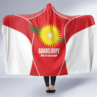 Guadeloupe Football Hooded Blanket Allez Les Gwada Boys Red Color