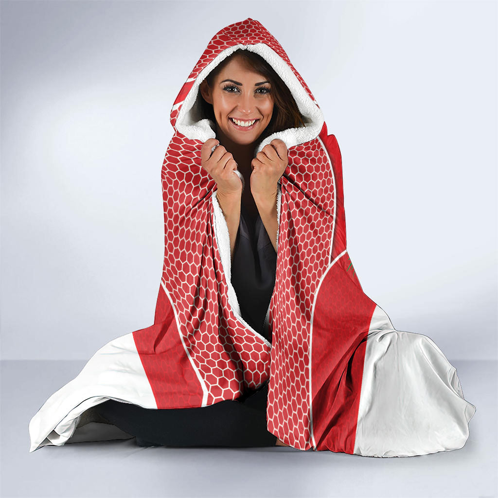 Guadeloupe Football Hooded Blanket Allez Les Gwada Boys Red Color