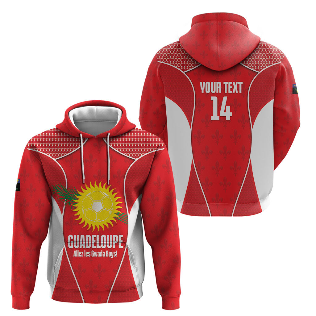 Guadeloupe Football Custom Hoodie Allez Les Gwada Boys Red Color