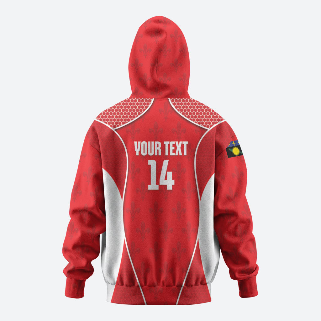 Guadeloupe Football Custom Hoodie Allez Les Gwada Boys Red Color