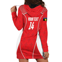 Guadeloupe Football Custom Hoodie Dress Allez Les Gwada Boys Red Color
