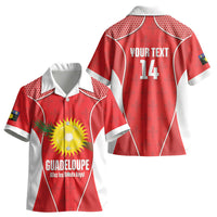 Guadeloupe Football Custom Kid Hawaiian Shirt Allez Les Gwada Boys Red Color