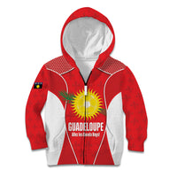 Guadeloupe Football Custom Kid Hoodie Allez Les Gwada Boys Red Color