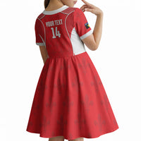 Guadeloupe Football Custom Kid Short Sleeve Dress Allez Les Gwada Boys Red Color