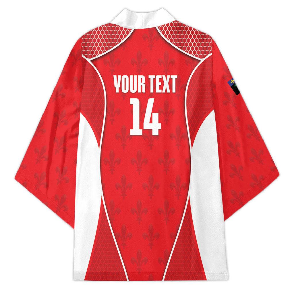 Guadeloupe Football Custom Kimono Allez Les Gwada Boys Red Color