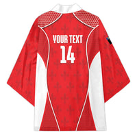 Guadeloupe Football Custom Kimono Allez Les Gwada Boys Red Color