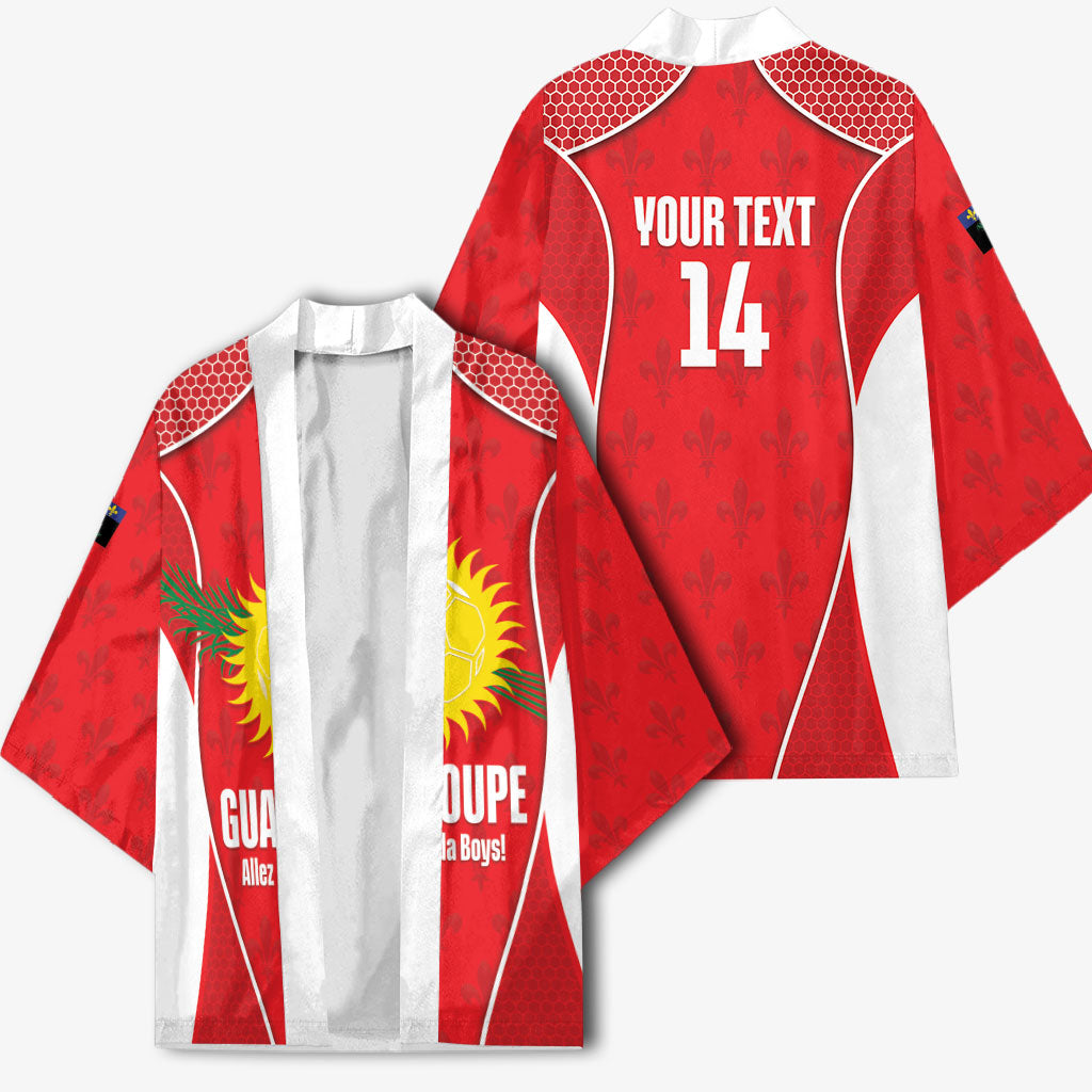Guadeloupe Football Custom Kimono Allez Les Gwada Boys Red Color