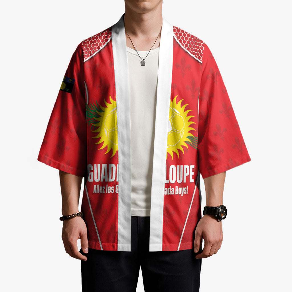 Guadeloupe Football Custom Kimono Allez Les Gwada Boys Red Color