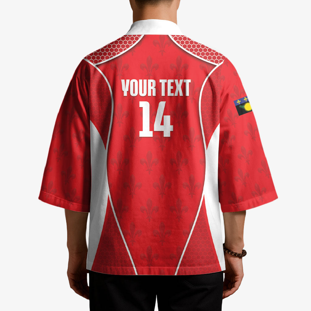 Guadeloupe Football Custom Kimono Allez Les Gwada Boys Red Color