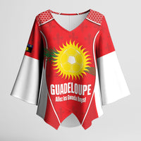 Guadeloupe Football Custom Kimono Sleeve Blouse Allez Les Gwada Boys Red Color