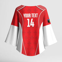 Guadeloupe Football Custom Kimono Sleeve Blouse Allez Les Gwada Boys Red Color