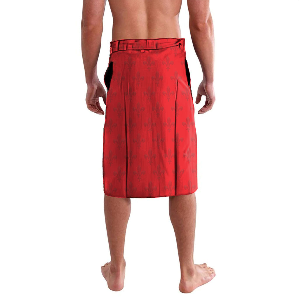 Guadeloupe Football Custom Lavalava Allez Les Gwada Boys Red Color