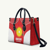 Guadeloupe Football Leather Bag Allez Les Gwada Boys Red Color