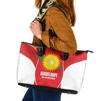 Guadeloupe Football Leather Tote Bag Allez Les Gwada Boys Red Color