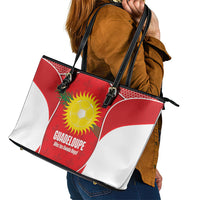 Guadeloupe Football Leather Tote Bag Allez Les Gwada Boys Red Color