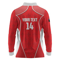 Guadeloupe Football Custom Long Sleeve Polo Shirt Allez Les Gwada Boys Red Color