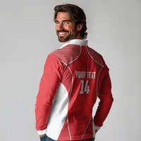 Guadeloupe Football Custom Long Sleeve Polo Shirt Allez Les Gwada Boys Red Color