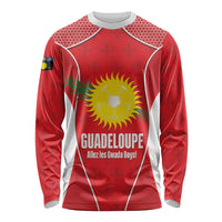 Guadeloupe Football Custom Long Sleeve Shirt Allez Les Gwada Boys Red Color