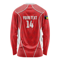 Guadeloupe Football Custom Long Sleeve Shirt Allez Les Gwada Boys Red Color