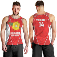 Guadeloupe Football Custom Men Tank Top Allez Les Gwada Boys Red Color