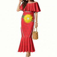 Guadeloupe Football Custom Mermaid Dress Allez Les Gwada Boys Red Color