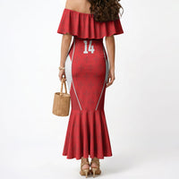 Guadeloupe Football Custom Mermaid Dress Allez Les Gwada Boys Red Color