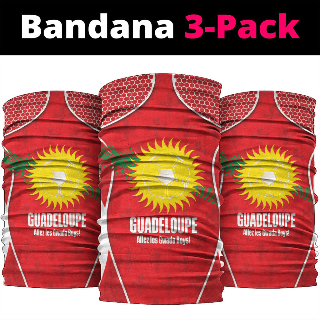 Guadeloupe Football Neck Gaiter Allez Les Gwada Boys Red Color