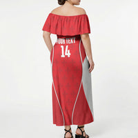 Guadeloupe Football Custom Off Shoulder Maxi Dress Allez Les Gwada Boys Red Color