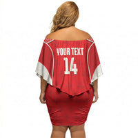 Guadeloupe Football Custom Off Shoulder Short Dress Allez Les Gwada Boys Red Color