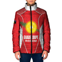 Guadeloupe Football Custom Padded Jacket Allez Les Gwada Boys Red Color