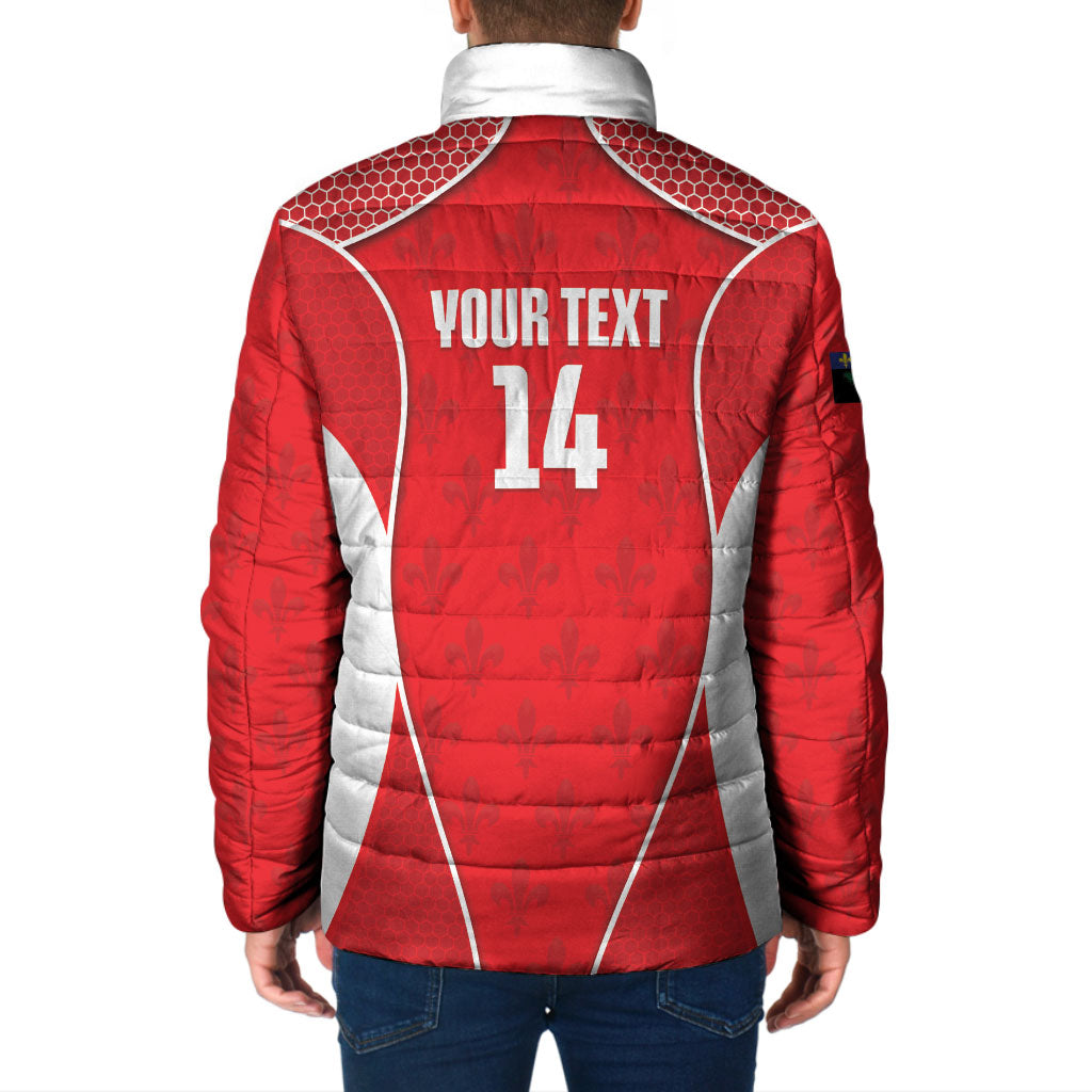 Guadeloupe Football Custom Padded Jacket Allez Les Gwada Boys Red Color