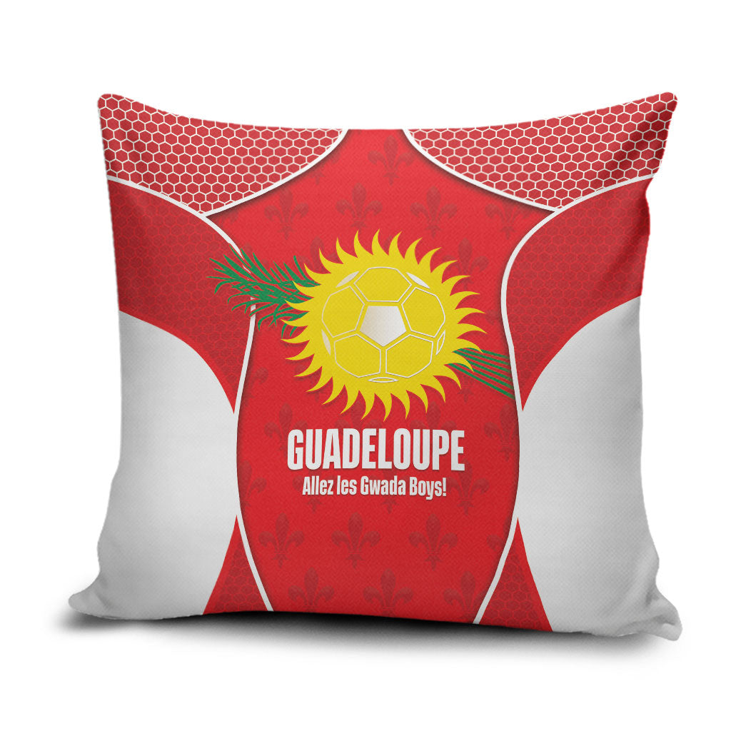 Guadeloupe Football Pillow Cover Allez Les Gwada Boys Red Color