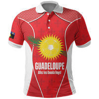 Guadeloupe Football Custom Polo Shirt Allez Les Gwada Boys Red Color