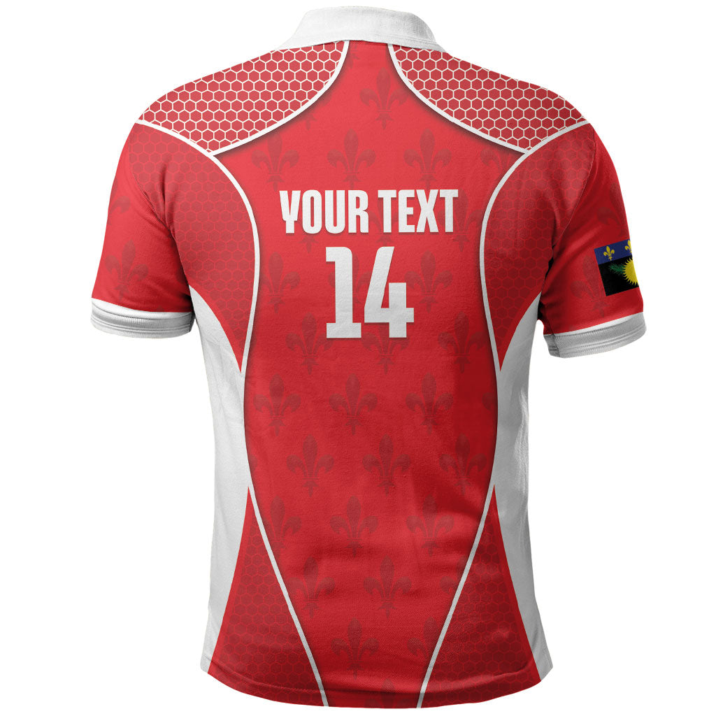 Guadeloupe Football Custom Polo Shirt Allez Les Gwada Boys Red Color