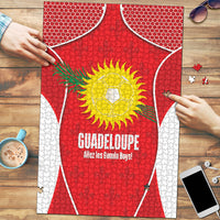 Guadeloupe Football Puzzle Allez Les Gwada Boys Red Color
